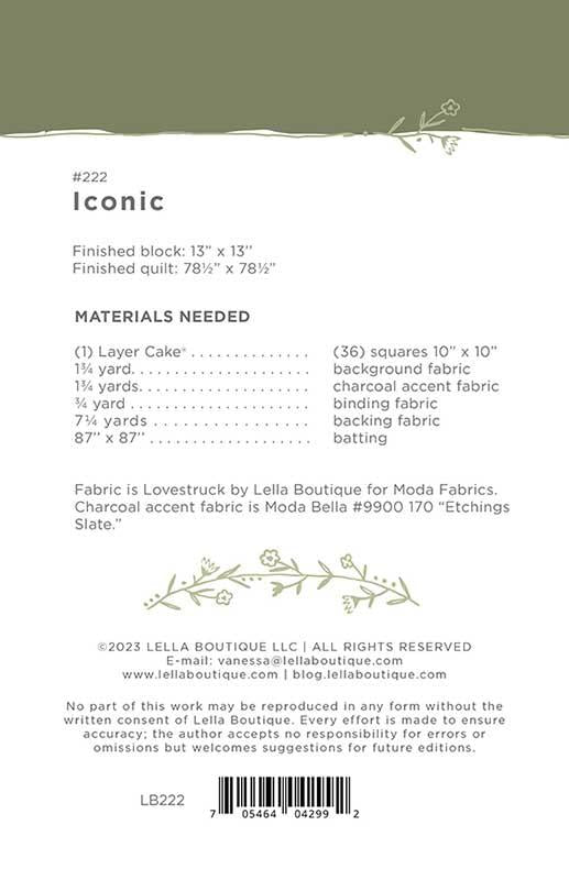 Iconic Quilt Pattern 78.5"x78.5" By Lella Boutique