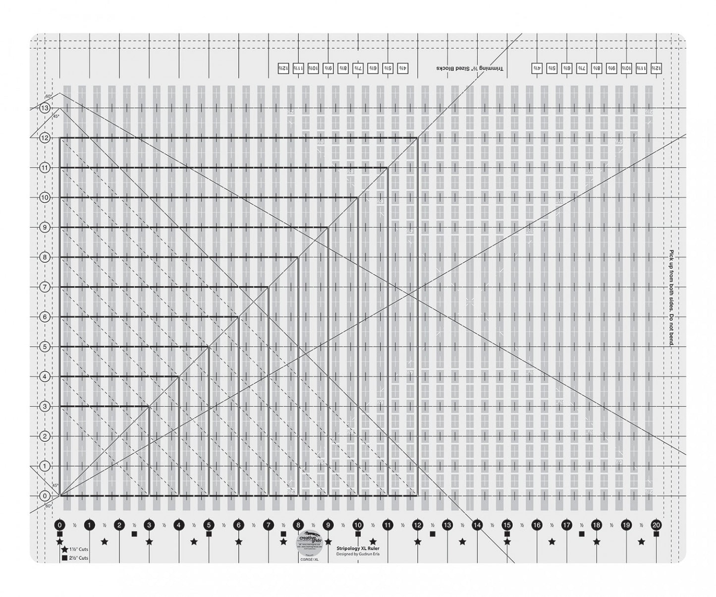 XL Stripology Ruler - By Creative Grids - Ruler Size 18"x22"