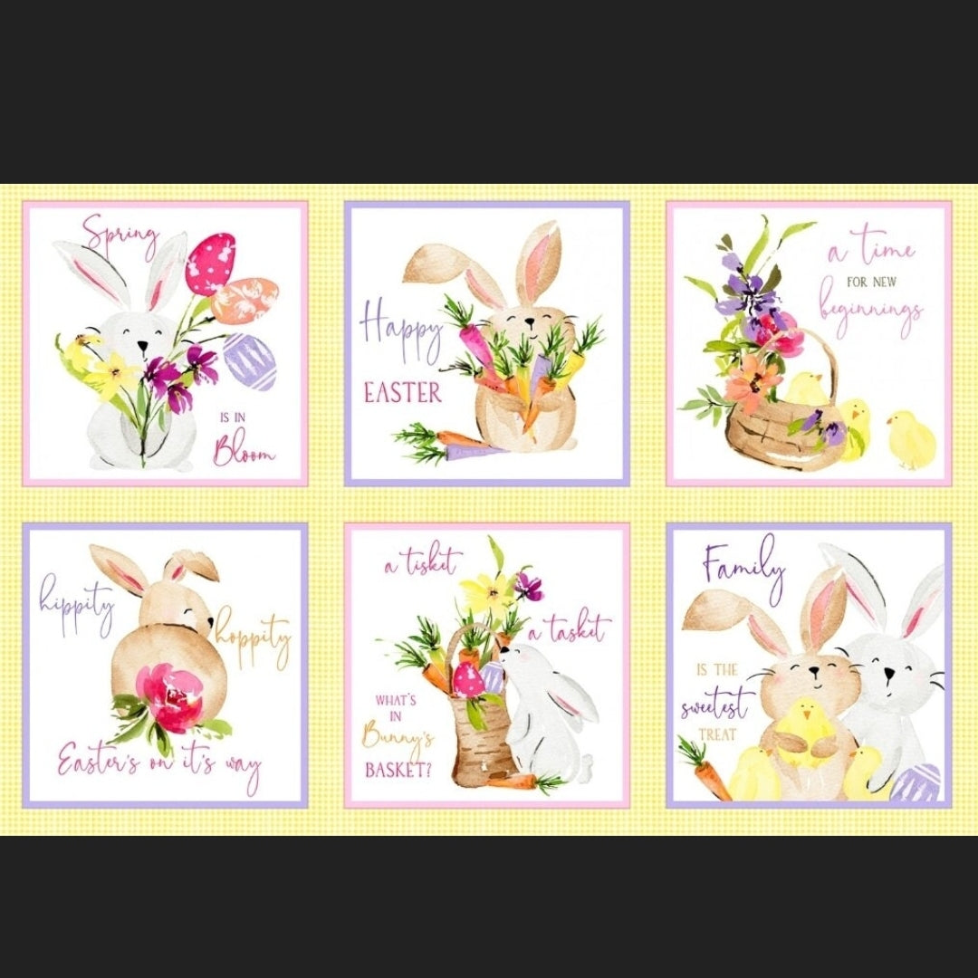 Hoppy Easter Fat Quarter Bundle By Deane Beesley For P & B Textiles 15pcs (Includes 1 Panel)