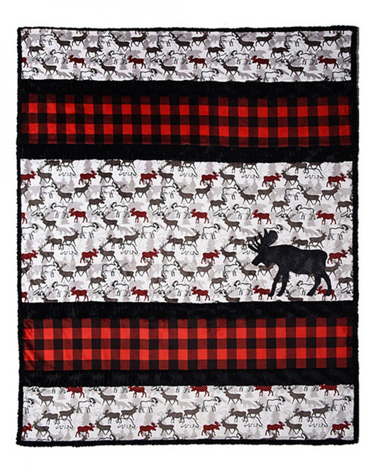 Sensational Strips Cuddle Kit A Moose 58"x73" Includes Pattern & Fabric for Top and Binding