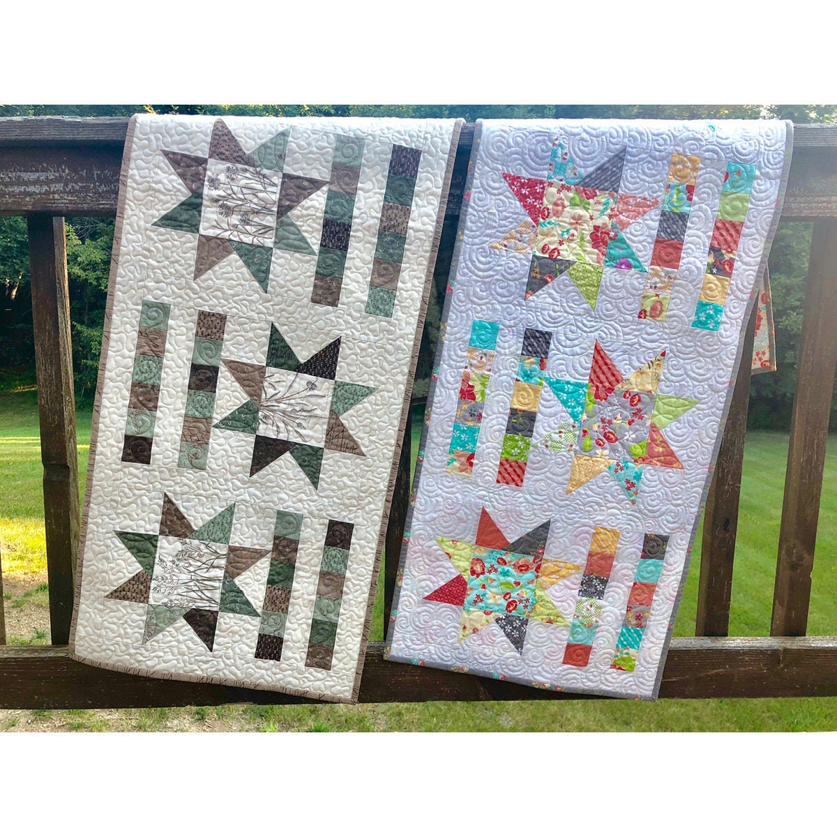Hopscotch Table Runner Pattern 17"x54" By Doug Leko For Antler Quilt Designs, Table Topper Pattern, Charm Pack Quilt Pattern