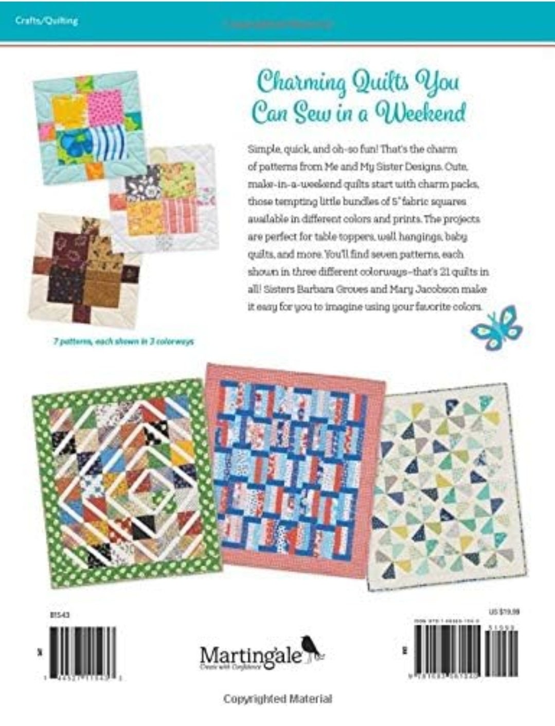 Third Times a Charm - Again By Barbara Grove and Mary Jacobson of Me and My Sister Designs 7 Quilts in 3 Colorways, Charm Pack Friendly