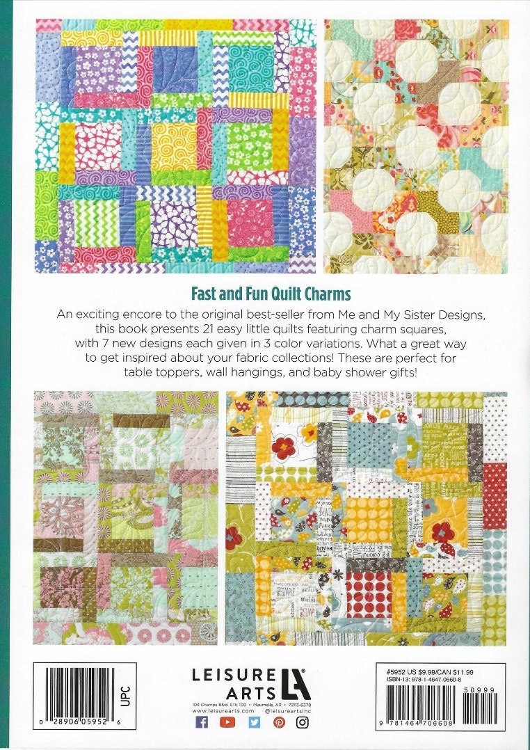 3 Times the Charm Book 2 By Barbara Grove and Mary Jacobson For Leisure Arts 7 Quilts in 3 Colorways Each, Charm Pack Quilt Patterns