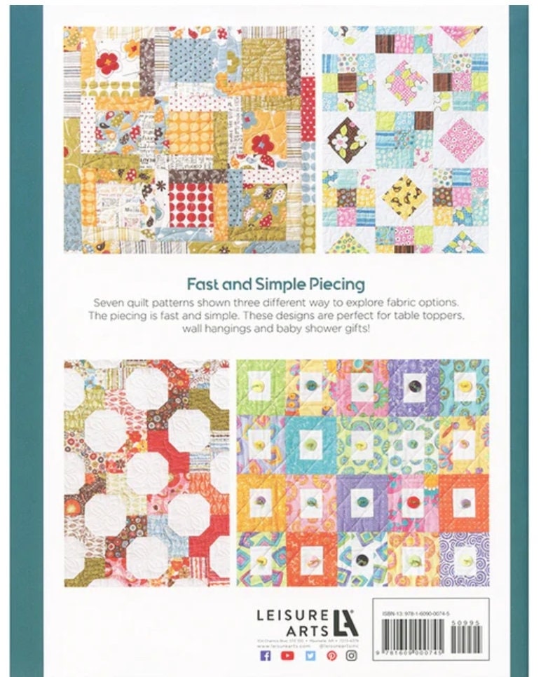 3 Times the Charm By Barbara Grove and Mary Jacobson For Leisure Arts 7 Quilts in 3 Colorways Each, Charm Pack Quilt Patterns