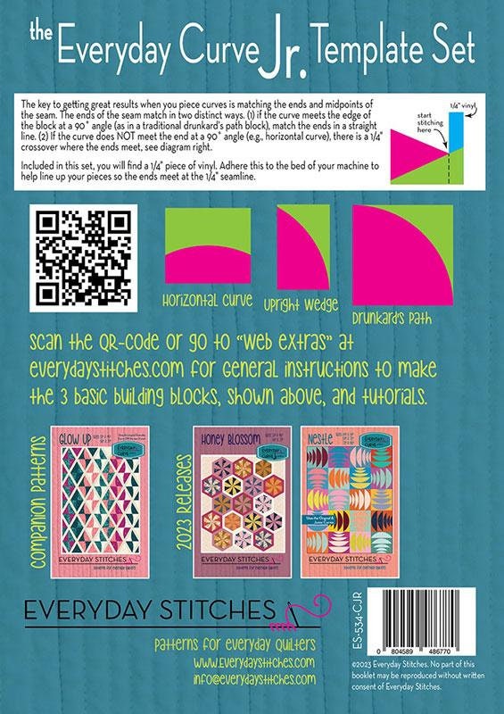 The Everyday Curve Junior Templates ES 534CJR By Everyday Stitches, Curve Templates, Modern Templates