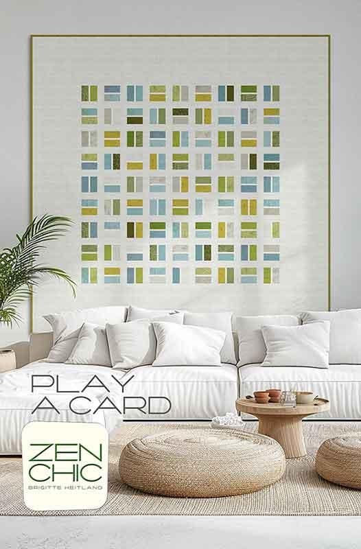 Play A Card Quilt Pattern 87"x87" #ZC PCQP By Zen Chic, Charm Pack Friendly, Modern Quilt Pattern, Begginer Friendly, Easy Quilt Pattern