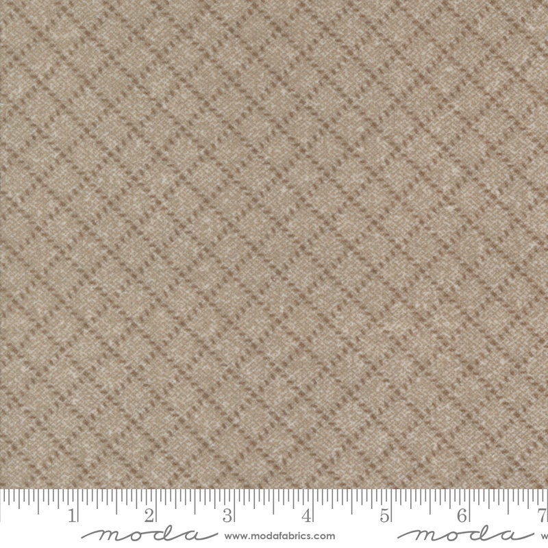 Farmhouse Flannel III Cocoa 49271 13F By Primative Gatherings For Moda, Flannel Fabric, Plaid, Fabric, Tan