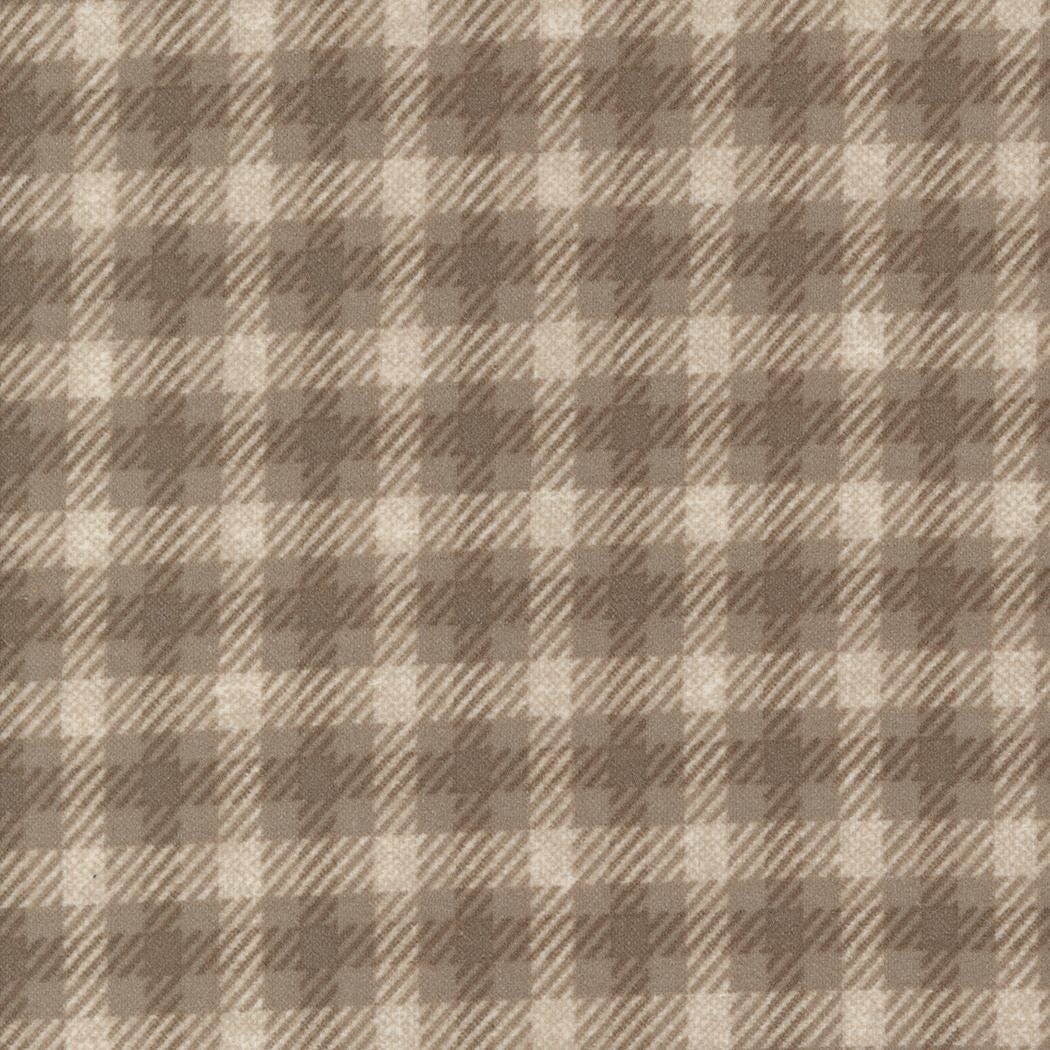 Farmhouse Flannel III Cocoa 49273 13F By Primative Gatherings For Moda, Flannel Fabric, Plaid, Fabric, Tan