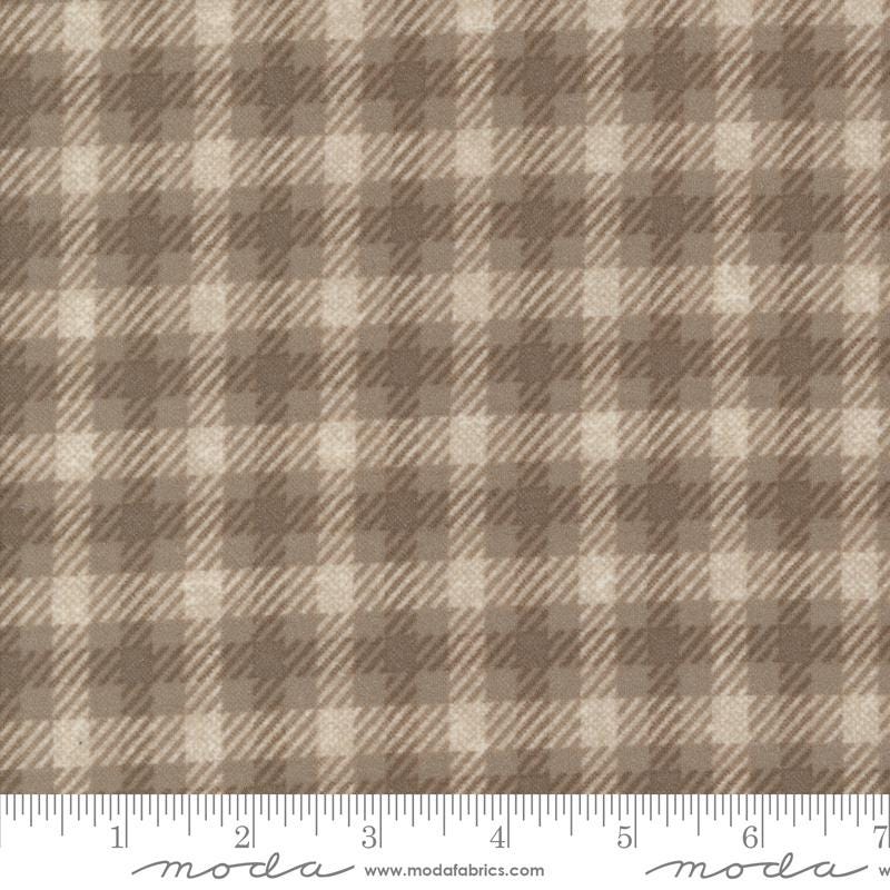 Farmhouse Flannel III Cocoa 49273 13F By Primative Gatherings For Moda, Flannel Fabric, Plaid, Fabric, Tan