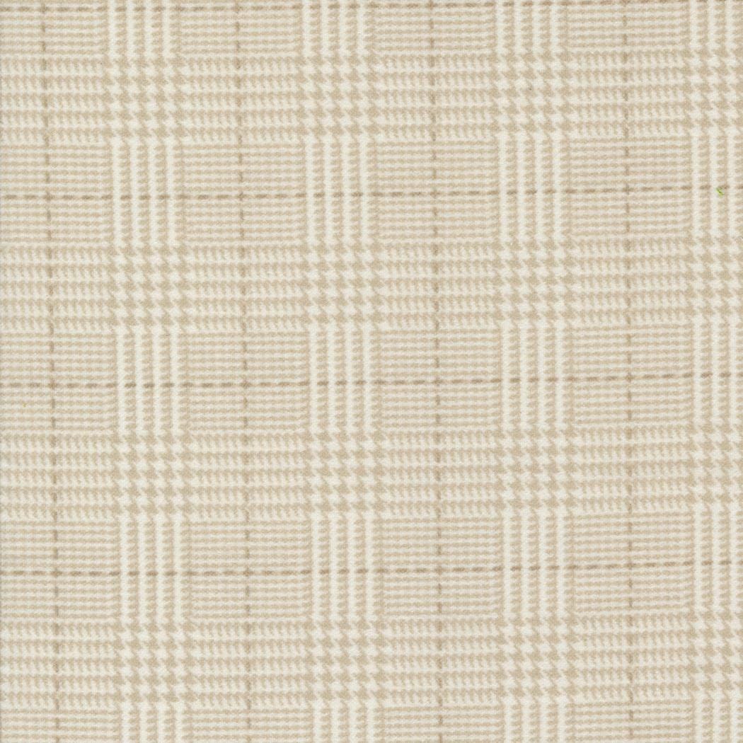 Farmhouse Flannel III Cream 49277 11F By Primative Gatherings For Moda, Flannel Fabric, Plaid Fabric, Cream, Tan