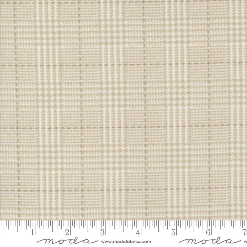 Farmhouse Flannel III Cream 49277 11F By Primative Gatherings For Moda, Flannel Fabric, Plaid Fabric, Cream, Tan