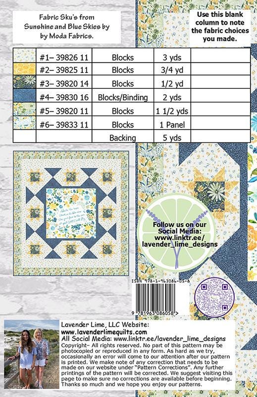 Bring On The Sun Quilt Pattern 76-1/2"x82-1/2" By Lavender Lime