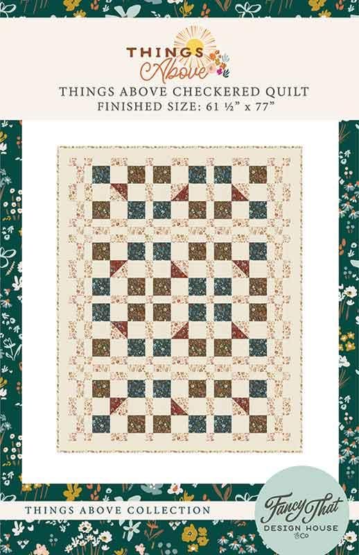Things Above Checkered Quilt Pattern 61.5"x77" By Fancy That Design House Featuring Things Above