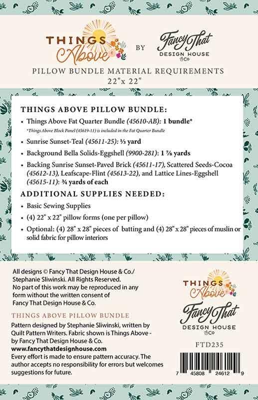 Things Above Pillow Bundle Pattern 22"x22" By Fancy That Design House Featuring Things Above