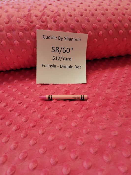 Fuchsia Dimple Dot Cuddle by Shannon Fabrics Inc. 60" Wide