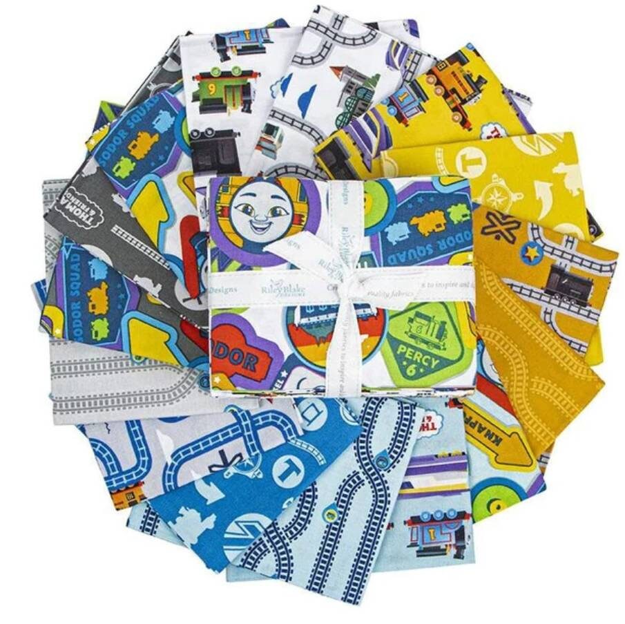 Thomas and Friends Collection Full Steam Ahead Fat Quarter Bundle 15pcs For Riley Blake