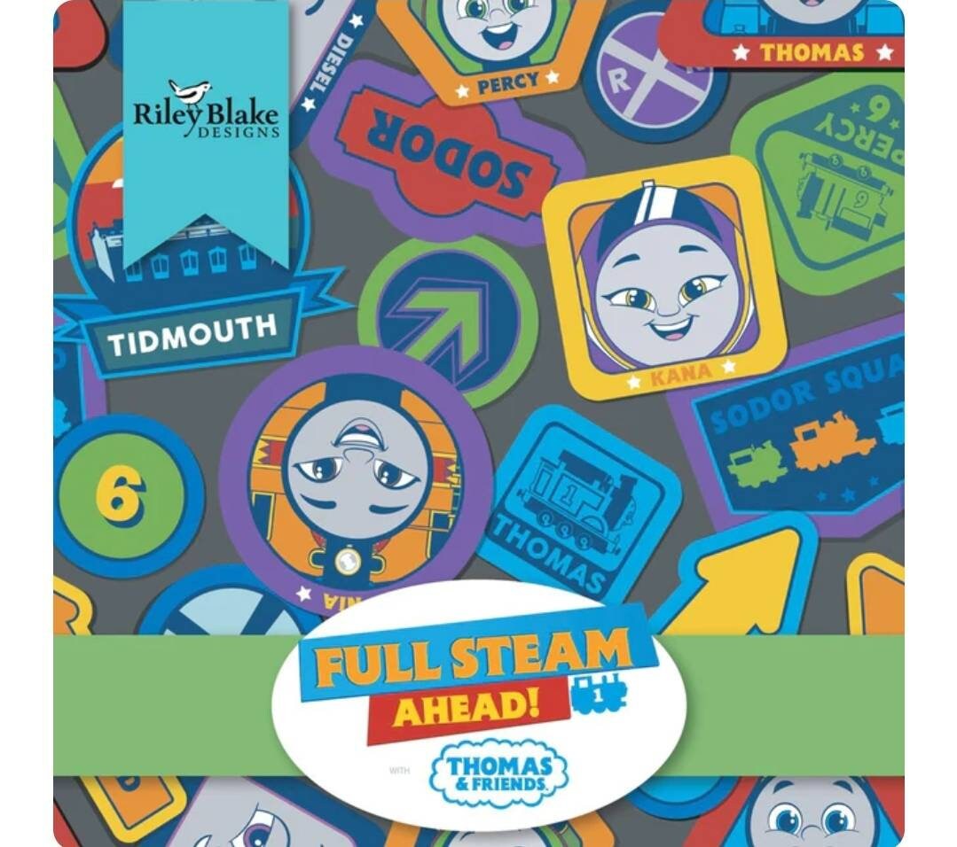 Thomas and Friends Collection Full Steam Ahead Fat Quarter Bundle 15pcs For Riley Blake
