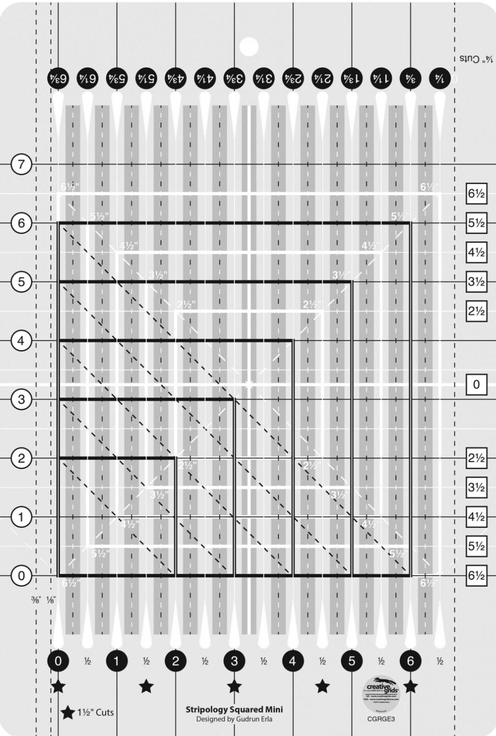 Stripology Mini Ruler By Creative Grids Ruler Size 8.5"x12.5"