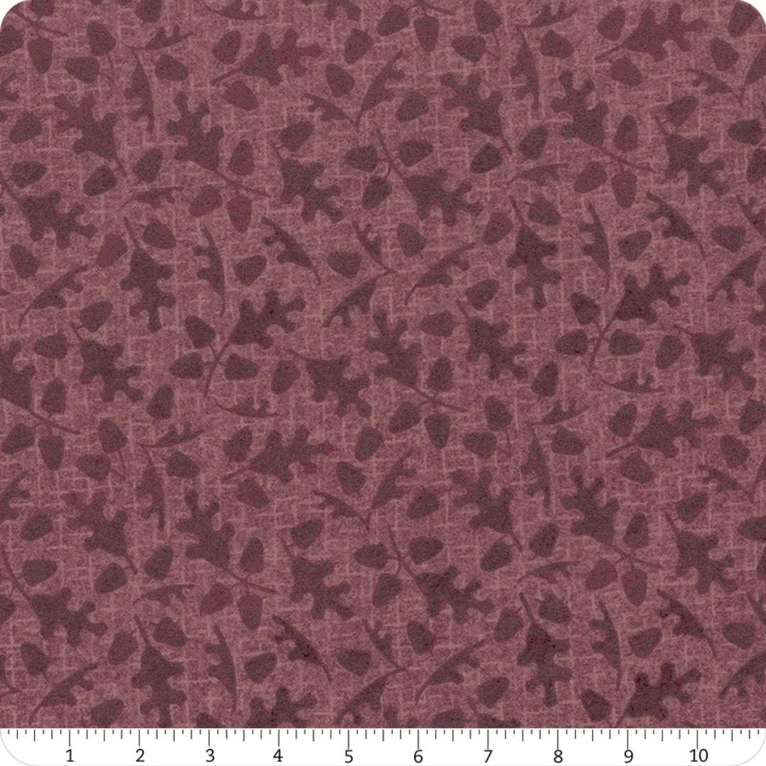 Autumn Harvest Purple Tonal Leaves Flannel F9956M-V Bonnie Sullivan For Maywood Studio