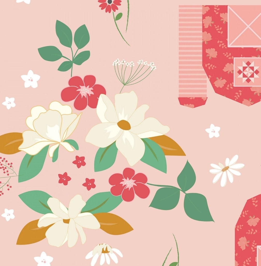 Sweet Acres Barn Blush 108" Wideback By Beverly McCullough For Riley Blake