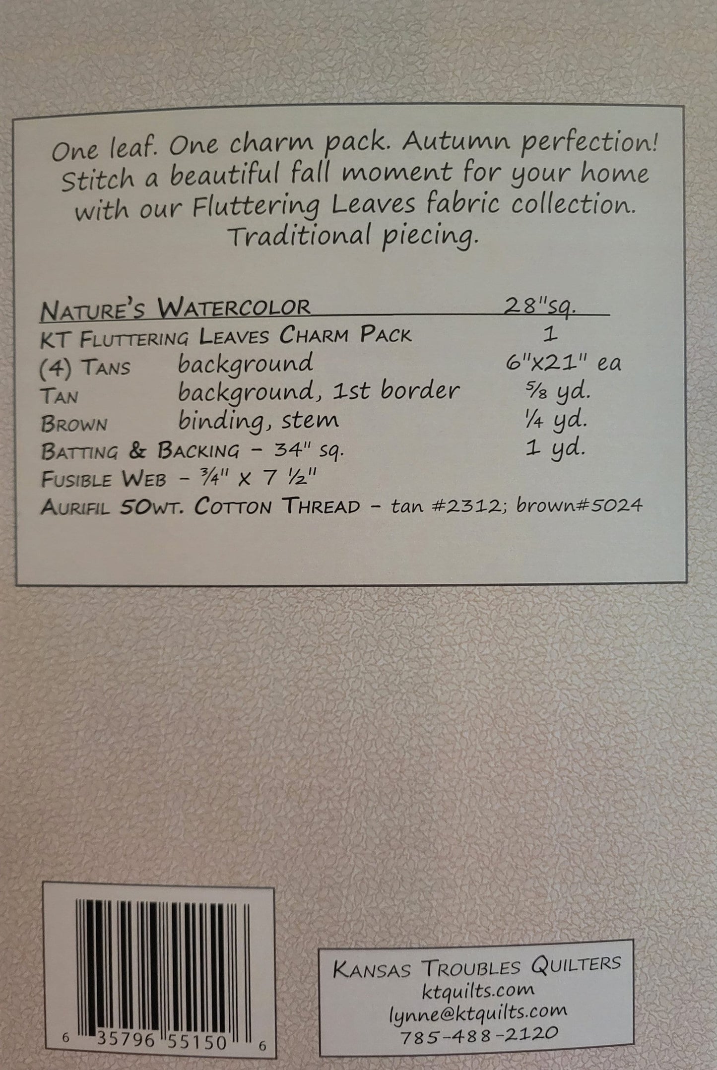 Nature's Watercolor Fluttering Leaves Charm Quilt By Kansas Troubles Lynn Hagmeier 28"x28"