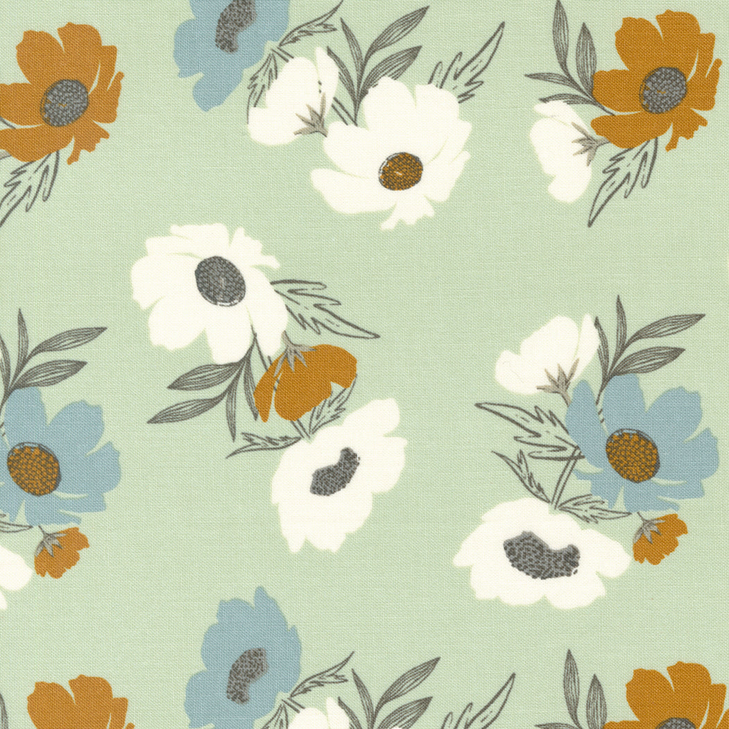 Woodland Wildflowers Pale Mint 45582 20 By Fancy That Design House For Moda