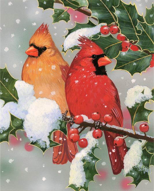 Cardinal Couple Fabric Panel By Four Seasons For Davids Textiles AL35493C1 36" x 44"