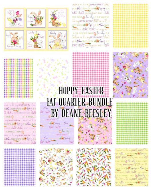 Hoppy Easter Fat Quarter Bundle By Deane Beesley For P & B Textiles 15pcs (Includes 1 Panel)