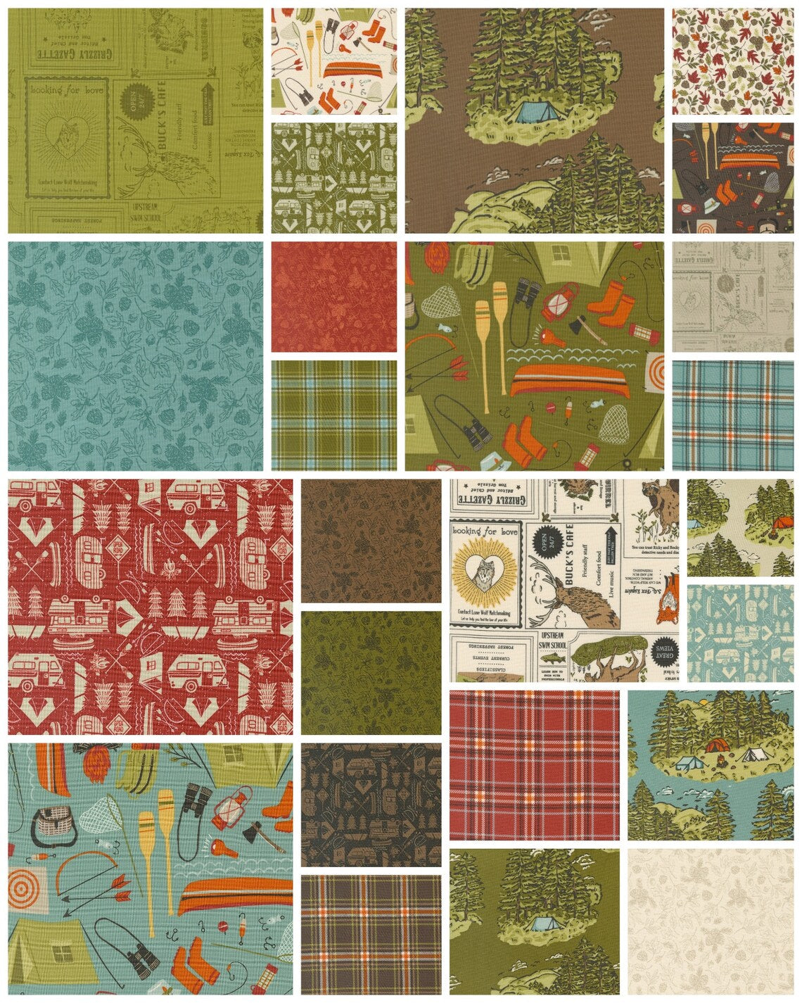 The Great Outdoors Fat Quarter Bundle 25pcs by Stacy Iest Hsu For Moda