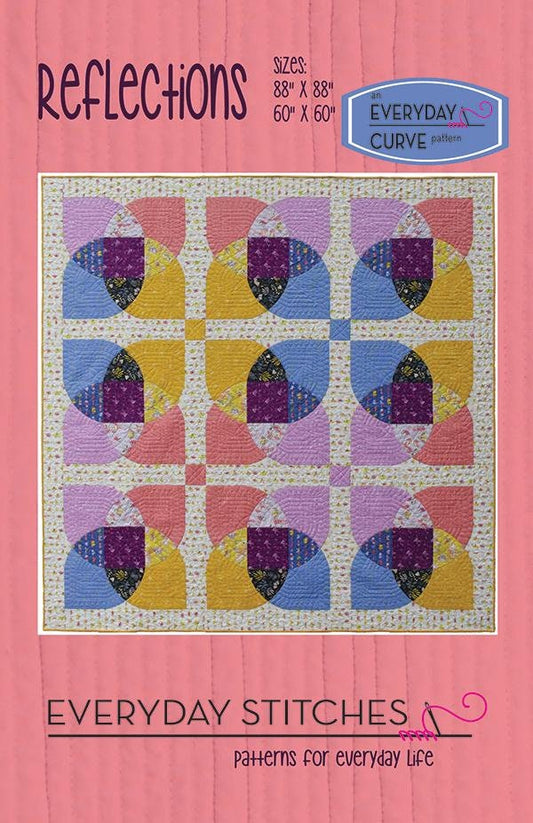 Reflections Quilt Pattern ES 512RFL By Everyday Stitches, Modern Quilt,  Geometric Quilt