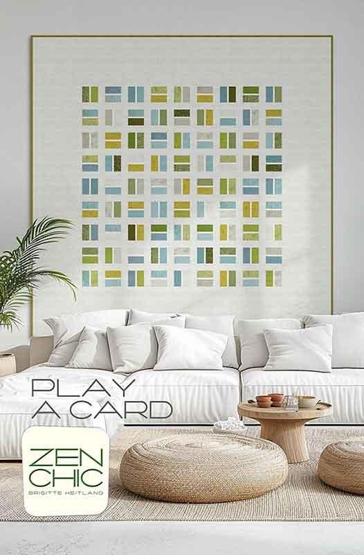 Play A Card Quilt Pattern 87"x87" #ZC PCQP By Zen Chic, Charm Pack Friendly,  Modern Quilt Pattern,  Begginer Friendly,  Easy Quilt Pattern