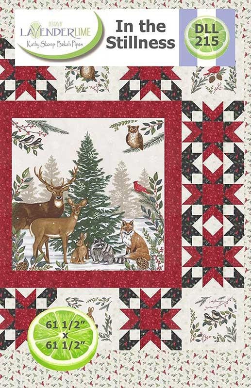 In The Stillness Quilt Pattern 61-1/2"x61-1/2" By Lavender Lime Featuring Woodland Winter, Panel Quilt Pattern, Deer Quilt, Christmas Quilt