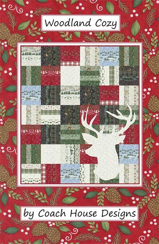 Woodland Cozy Quilt Pattern 48"x56" By Coach House Designs Featuring Woodland Winter Jelly Roll,  Panel Quilt Pattern, Deer Quilt, Christma