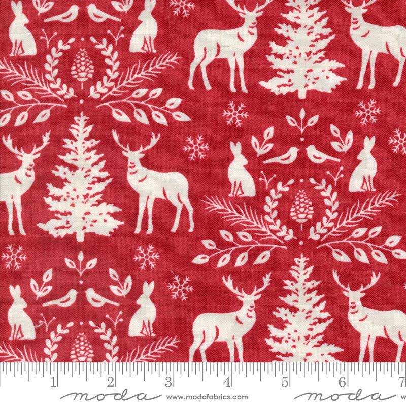 Woodland Winter Cardinal Red 56092 13 By Deb Strain For Moda