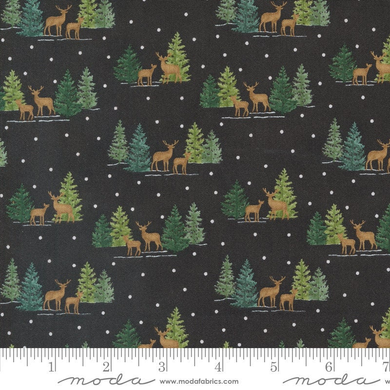 Woodland Winter Charcoal Black 56095 17 By Deb Strain For Moda