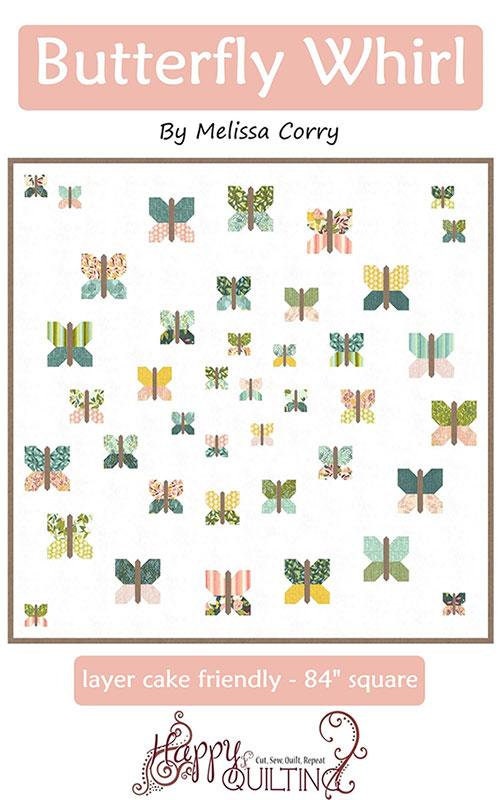 Butterfly Whirl Quilt Kit 84"x84" Featuring Willow Fabric By 1Canoe2 For Moda Includes Top Fabric, Binding & Pattern