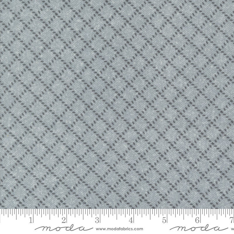 Farmhouse Flannel III Pewter 49271 14F By Primative Gatherings For Moda, Flannel Fabric, Plaid, Fabric, Gray