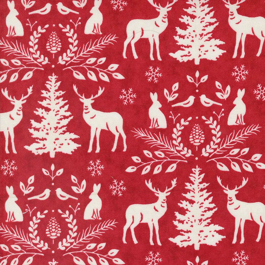 Woodland Winter Cardinal Red 56092 13 By Deb Strain For Moda