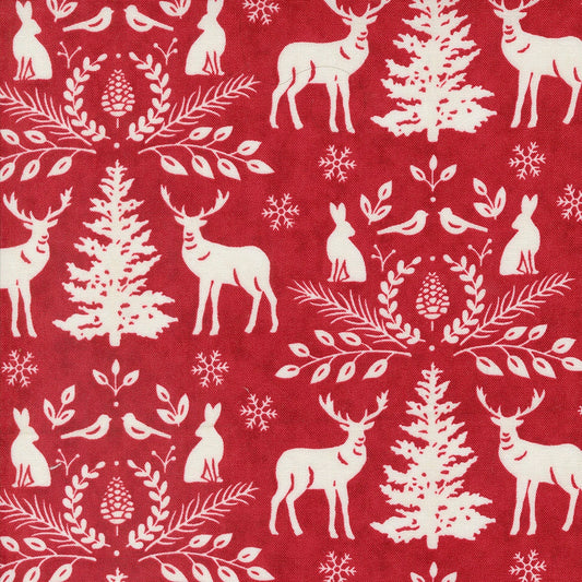 Woodland Winter Cardinal Red 56092 13 By Deb Strain For Moda