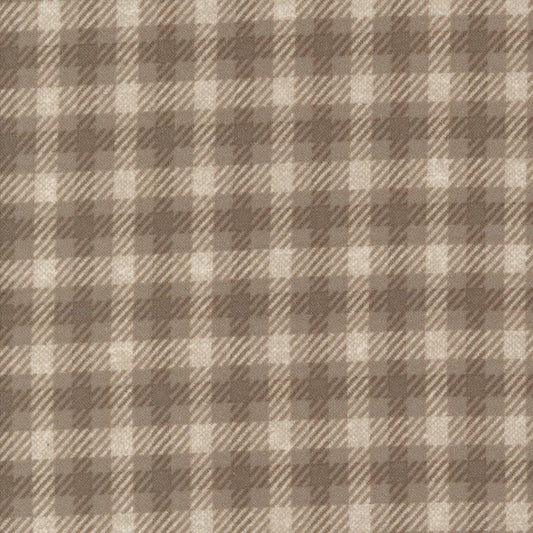 Farmhouse Flannel III Cocoa 49273 13F By Primative Gatherings For Moda, Flannel Fabric, Plaid, Fabric, Tan