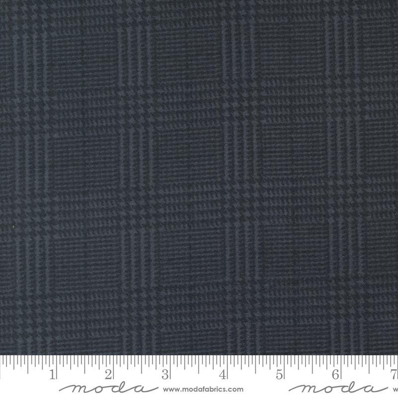 Farmhouse Flannel III Black Top Road 49277 16F By Primative Gatherings For Moda, Flannel Fabric, Plaid Fabric, Black, Gray