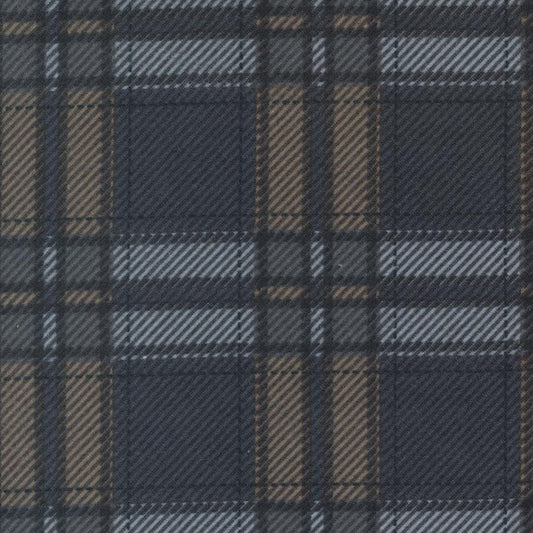 Farmhouse Flannel III Graphite Pewter 49278 25F By Primative Gatherings For Moda, Flannel Fabric, Blender Fabric, Gray, Plaid Fabric