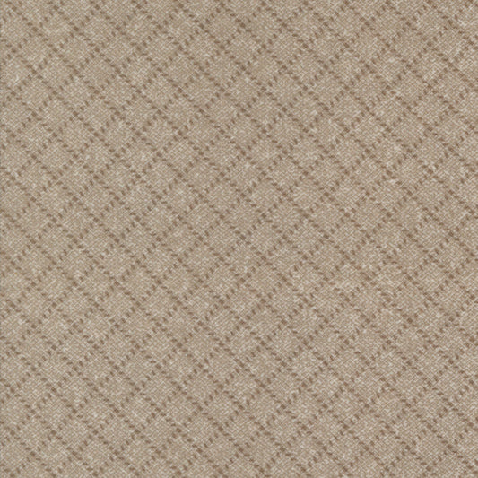 Farmhouse Flannel III Cocoa 49271 13F By Primative Gatherings For Moda, Flannel Fabric, Plaid, Fabric, Tan