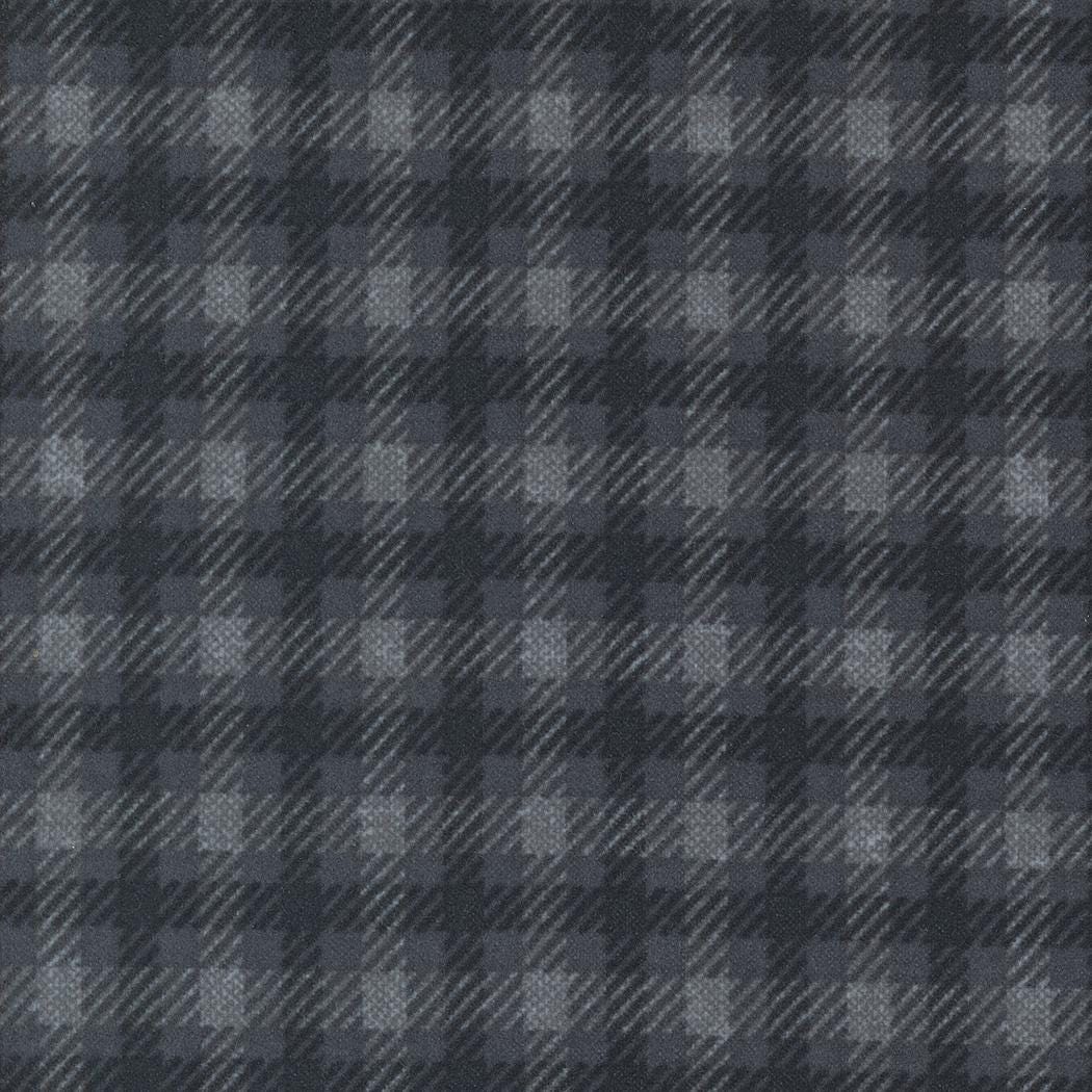 Farmhouse Flannel III Black Top Road 49273 16F By Primative Gatherings For Moda, Flannel Fabric, Plaid Fabric, Black, Gray