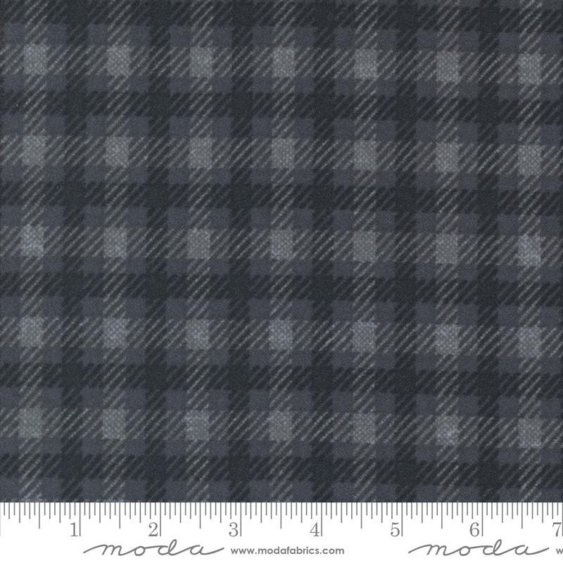 Farmhouse Flannel III Black Top Road 49273 16F By Primative Gatherings For Moda, Flannel Fabric, Plaid Fabric, Black, Gray