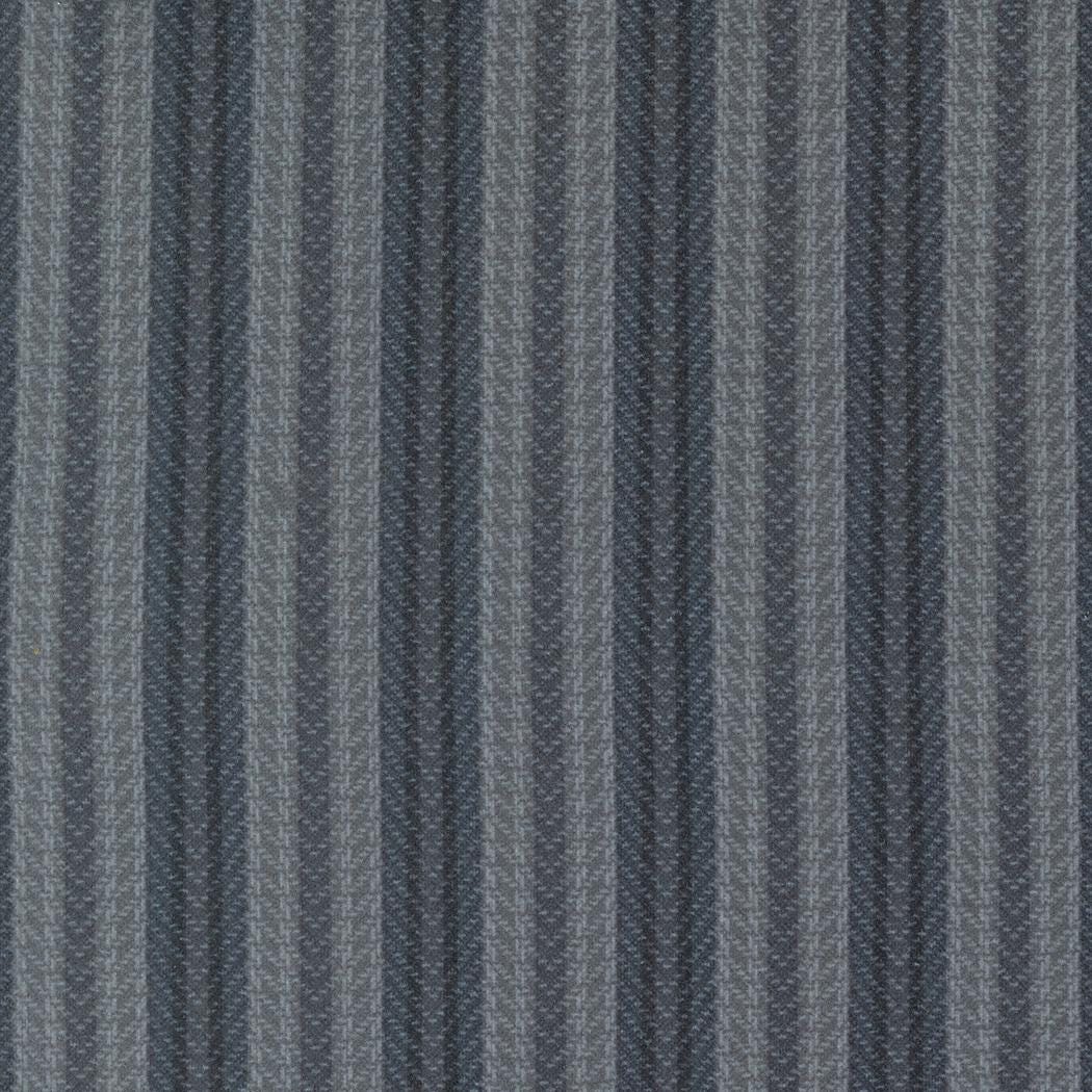 Farmhouse Flannel III Graphite 49275 15F By Primative Gatherings For Moda, Flannel Fabric, Blender Fabric, Gray, Stripe Fabric