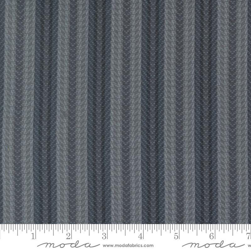 Farmhouse Flannel III Graphite 49275 15F By Primative Gatherings For Moda, Flannel Fabric, Blender Fabric, Gray, Stripe Fabric