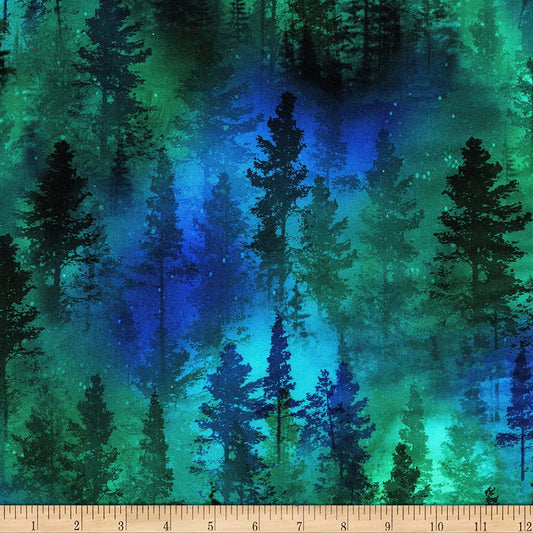 Green Forest Trees 108" Wide By Timeless Treasures XNATURE-CD8960 GREEN