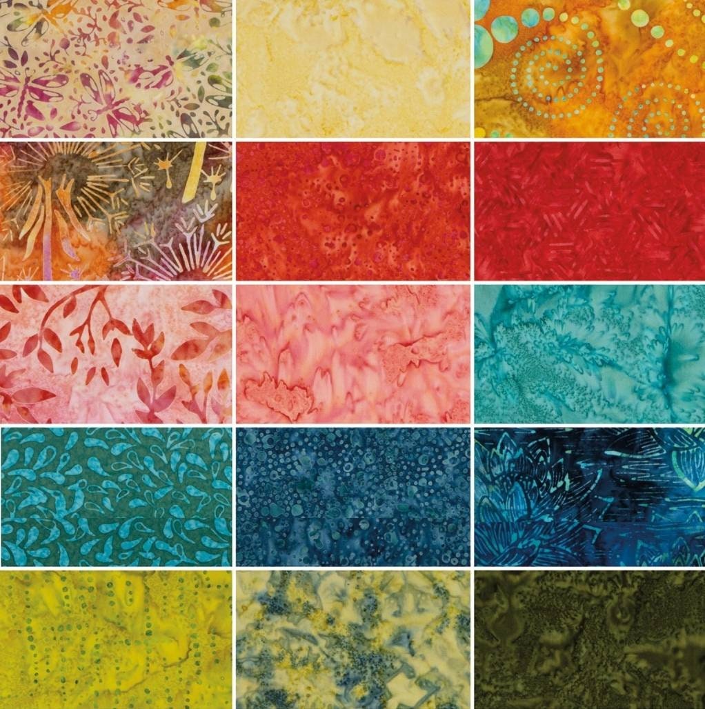 Batiks Expressions Fat Quarter Bundle By Riley Blake 15pcs