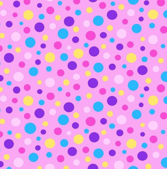 Belle and Blue Fun Dots Pink By Freckle & Lollie 44/45 Wide FLBB-D17-A